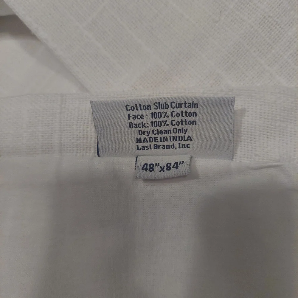 NWOT! Quince 100% Cotton White Slub Curtains, 48